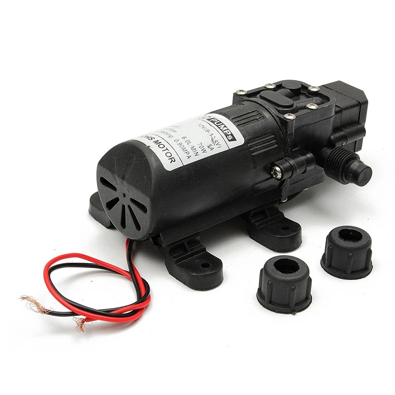 DC12V 70W 130PSI 6L/Min Water High Pressure Diaphragm Self Priming Pump Intelligent Switch Electric Car Wash MINI #251531 | Обустройство
