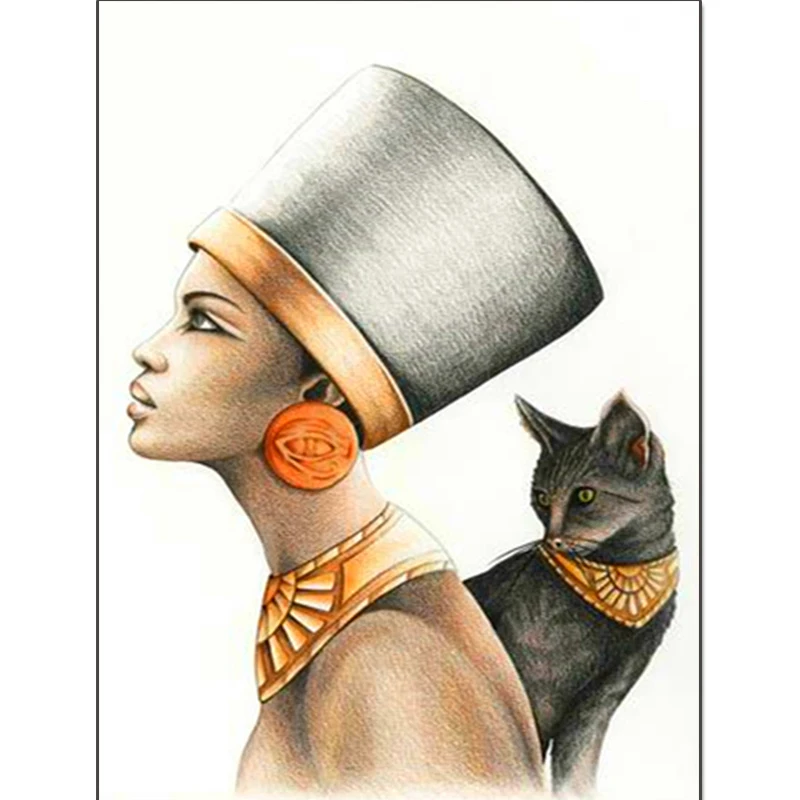 Полноформатная/круглая Алмазная 5D картина из страз сделай сам египетская