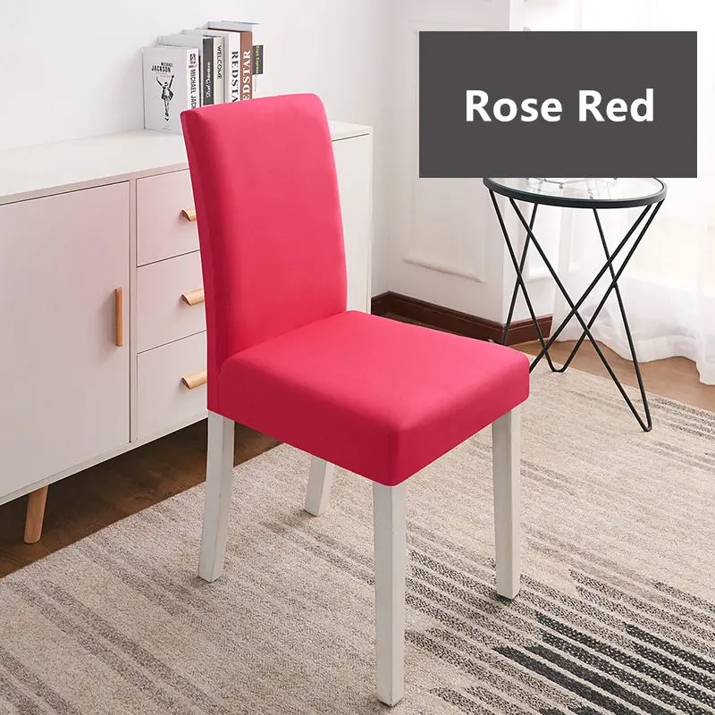 Rose Red 20 цветов чехол для кресла спандекс стрейч эластичные Чехлы сплошной цвет чехлы на стулья для столовой кухни свадьбы банкета отеля - Цвет: Rose Red