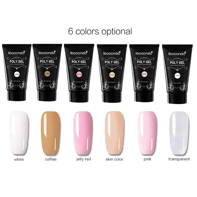 6 шт./компл. гвоздь поли быстрое строительство УФ гель лак пилочка лампа двойной