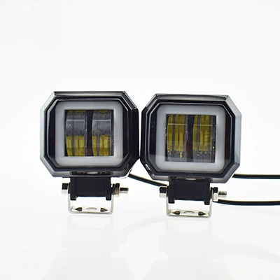 2pcs square lights Автомобильный налобный фонарь 12 В 20 Вт led moto рабочие огни moto rcycles Противотуманные фары Прожекторы вспомогательные огни moto rbike внедорожные лампы - Цвет: 2pcs square lights