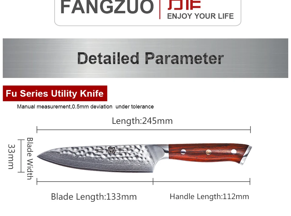 FANGZUO, 3 шт., профессиональные кухонные ножи, наборы японских кованых ножей из дамасской стали, ножи шеф-повара сантоку, нож из нержавеющей стали для нарезки