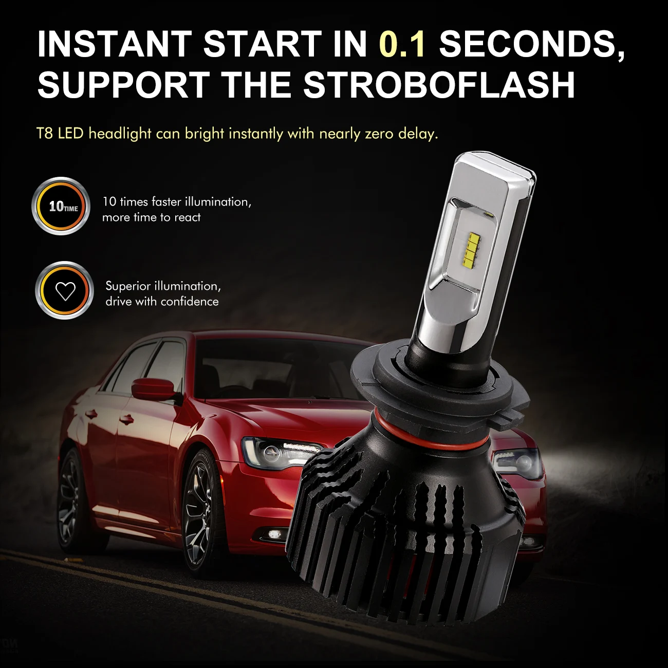 Oslamp T8 светодиодный налобный светильник H7 H11 9005 9006 Однолучевые чипы 60 Вт 6500 лм к Автомобильный светодиодный налобный фонарь светодиодный светильник лампа головной светильник s