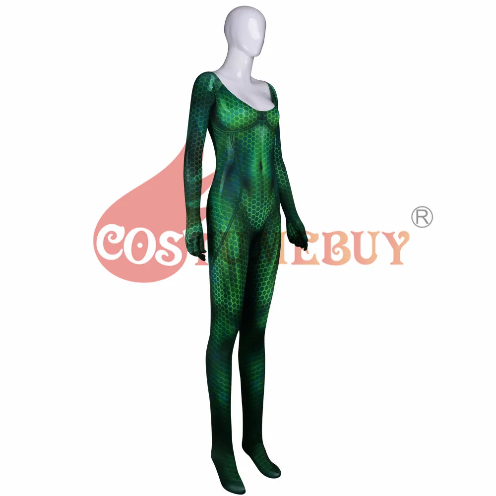 CostumeBuy фильм Аквамен косплей 3D принт королева Mera Justice League костюмы зентай Catsuit Aquaman боди супергероя зеленый
