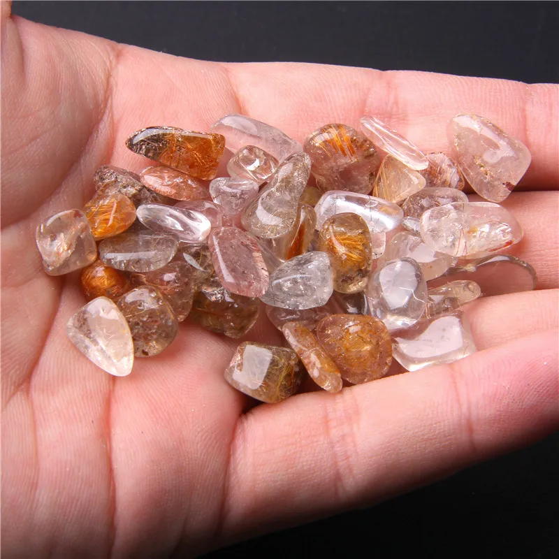 50 г Mix Quartz rutilaed кристаллический камень кусочки гальки бусы образец Декор