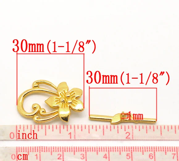 DoreenBeads 10 комплектов золотистые Цветочные тумблеры 20*30 мм (B00988) yiwu | Украшения и