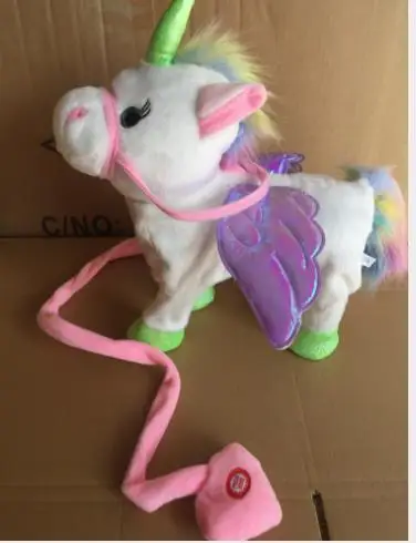 Дропшиппинг Бесплатная доставка Милая электрическая мягкая игрушка единорог