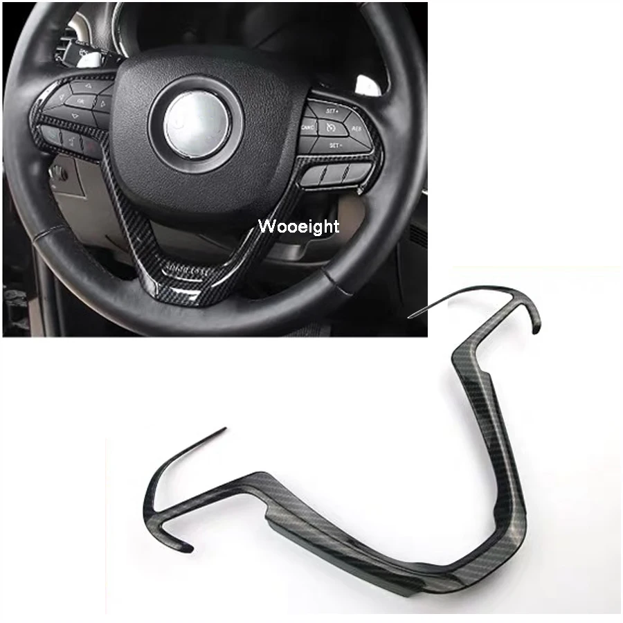 Чехол на руль автомобиля из АБС-волокна отделка наклейка декор для Jeep Cherokee Grand 2014