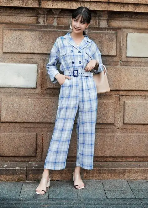 

new women's hip hop loose loose tooling wide leg pants retro loose thin tie jumpsuit wide leg pants women's trousers