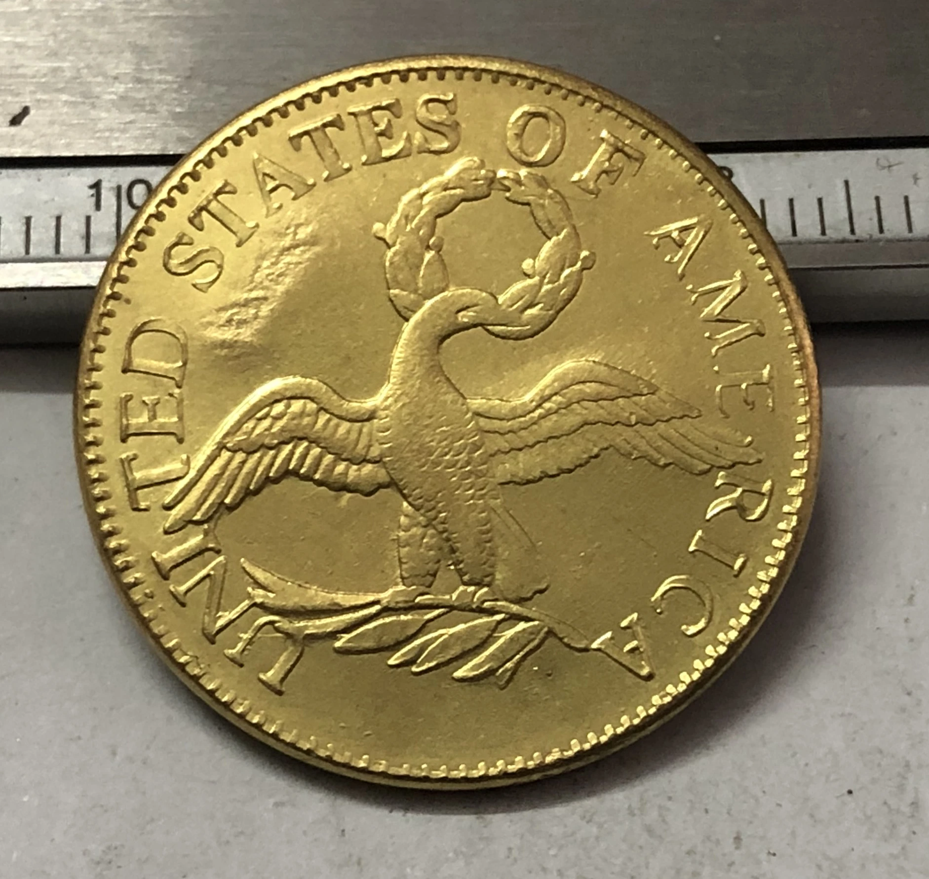 1797 Тюрбан США $5 24K позолоченный доллар точная копия (обычный Орел на обратной