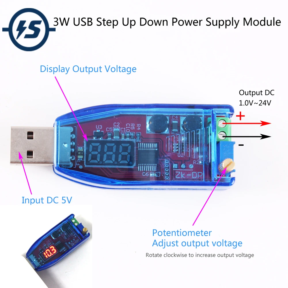 Регулируемый понижающий USB-модуль питания преобразователь быстрое зарядное