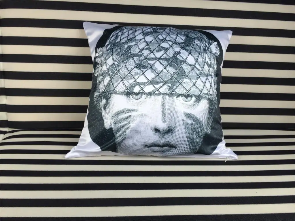 Винтажный чехол для подушки Fornasetti Art Beauty Face на заказ 33 см x мягкий отличный