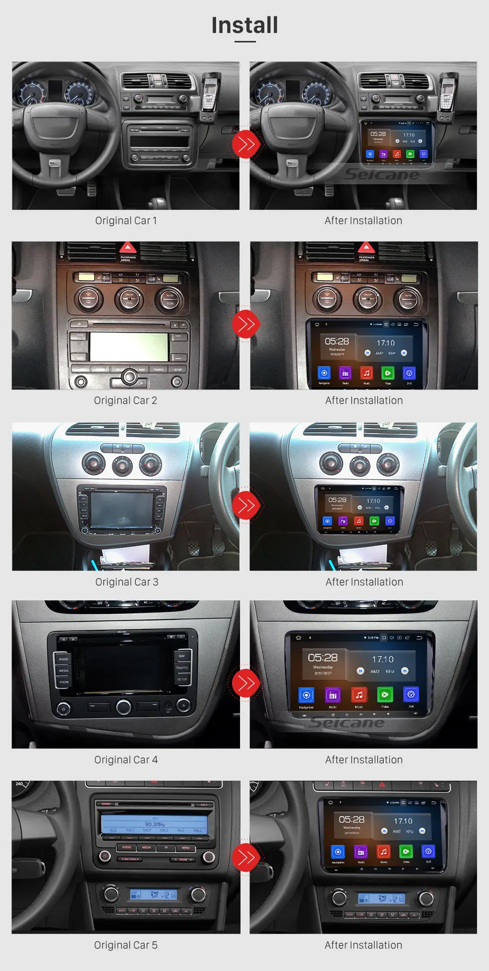 Seicane 2DIN Android 9,0 gps мультимедийный плеер Автомобильный Радио для VW Golf Polo Passat Touran T5 Cupra сиденье Toledo Leon Skoda Octavia