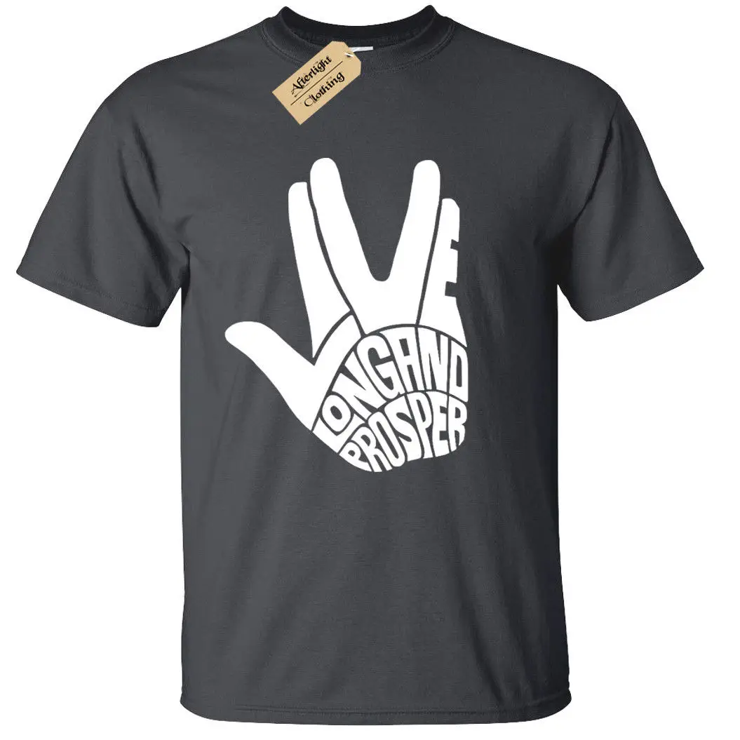 LIVE LONG AND PROSPER Мужская футболка STAR SPOC TREKKIE TREK KIRK SCI FI GEEK|Мужские футболки| |
