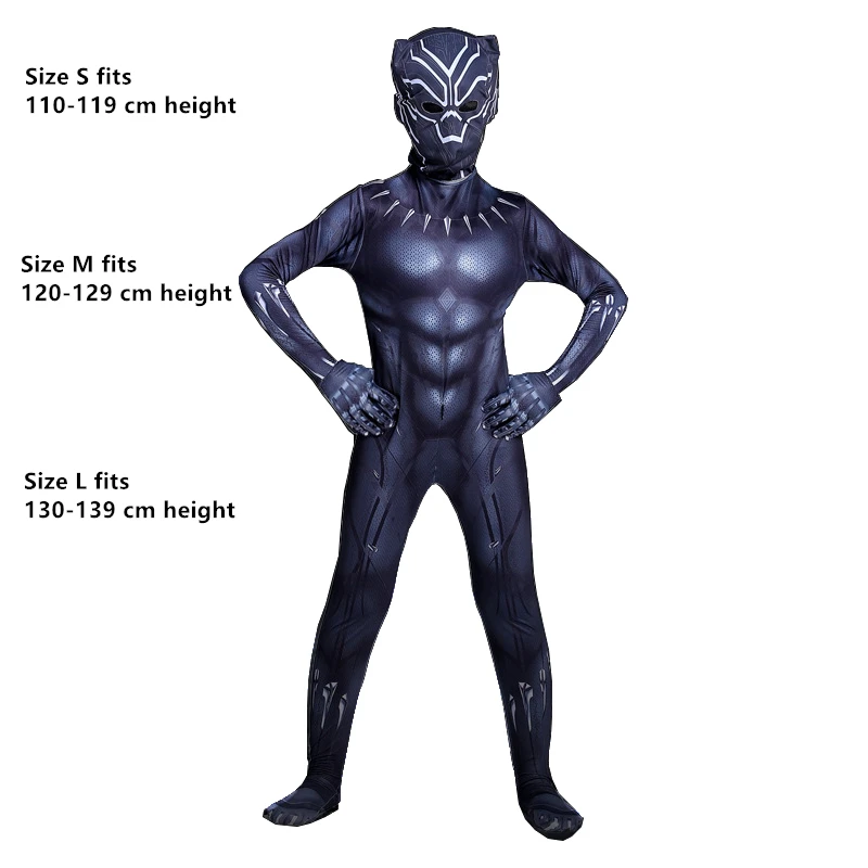 Costume 1 Детский костюм с черной пантерой маскарадный костюм супергероя бесконечной войны Marvel детский маскарадный костюм для мальчиков костюм для девушки для хеллоуина для детей - Цвет: Costume 1