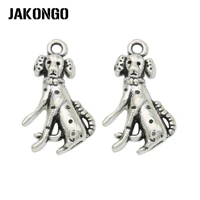 jakongo antique silver plated dog charms pendant for jewelry making earrings bracelet accessories diy 22x13mm 20pcslot