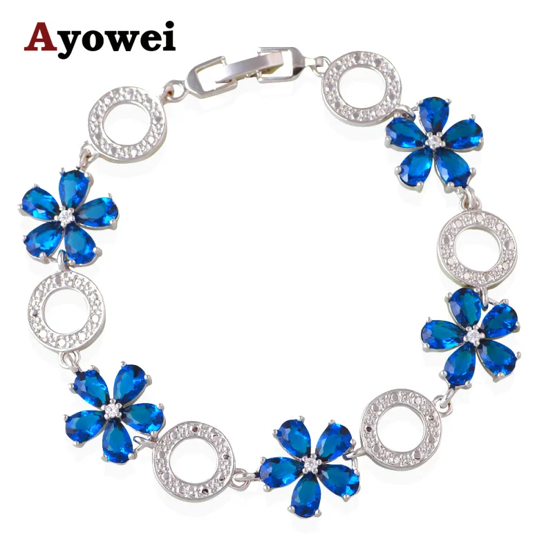 

New Wedding Accessorise for Bride Black Friday Silver tone Deep Blue Zircon Fashion Jewelry TB1075A