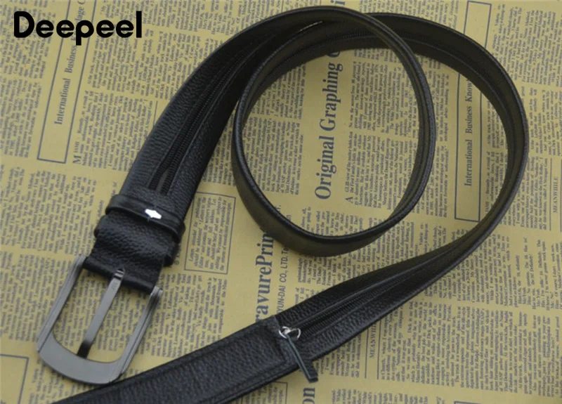 Deepeel, 1 шт., 110-130 см, первый слой, кожаный мужской ремень, натуральная кожа, на молнии, новинка, роскошное украшение, бутик, можно положить деньги
