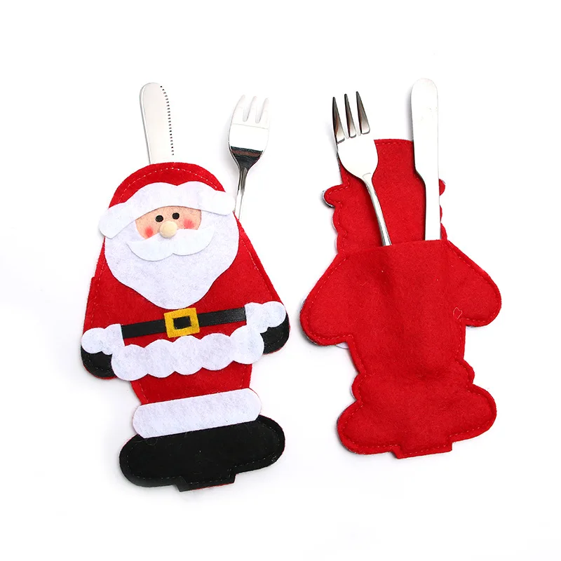 Christmas Packing Bag For Knives And Forks Table Decor 12 Pcs Santa Claus Tableware Decorations Xmas | Дом и сад