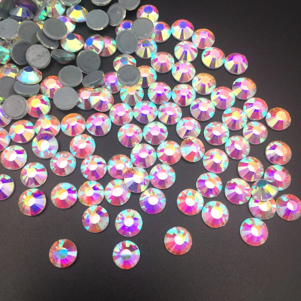 Белый AB SS16 (3.8 ММ 4.0 ММ) 3D Nails Art Советы Стекло Rhinestone Flatback diy Ногтей Бисер исправление
