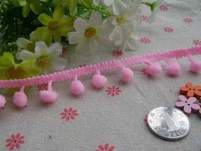 Разноцветные помпоны бахрома отделка прямой шар кружево 2 см ширина 1 диаметр