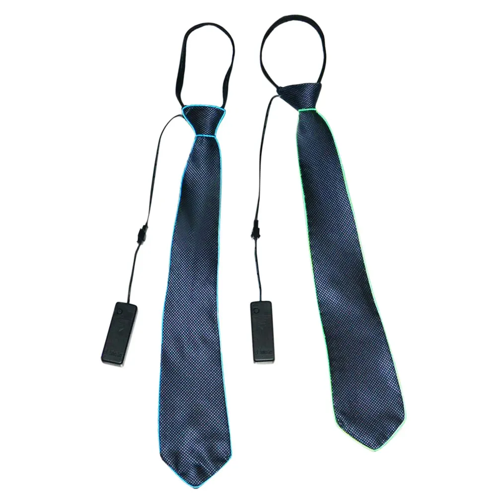 

2018 New LED Flashing EL Tie Striped Light Up Novelty Luminous Necktie For Party DJ bar club For AAA Battery