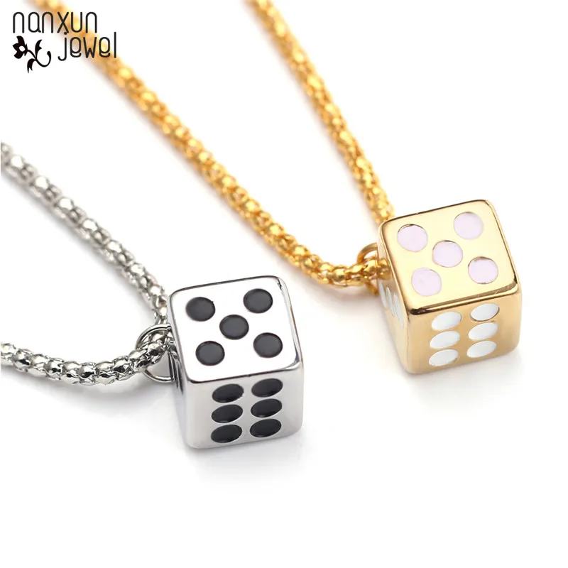 Модные Kpop State Мужские t Dice Necklae Harajuku стиль ретро простые Lucky ожерелья мужские