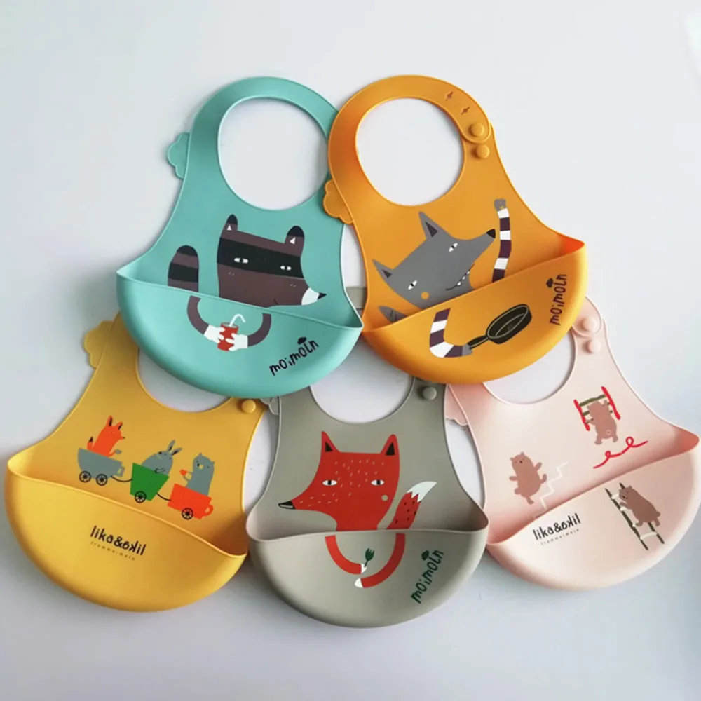 Children silicone Saliva baby eating bib waterproof rice bowl soft disposable pocket Infant Food-grade Towel Newborn | Детская одежда и