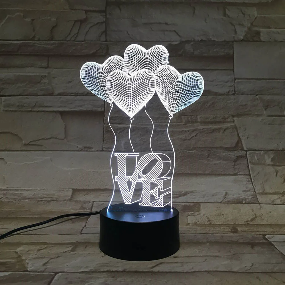 1 шт./компл. 3D новинка Звезда шоу любовь лампа светодиодный свет Luminaria 3D свет экшн картина детский подарок игрушки - Цвет: Love