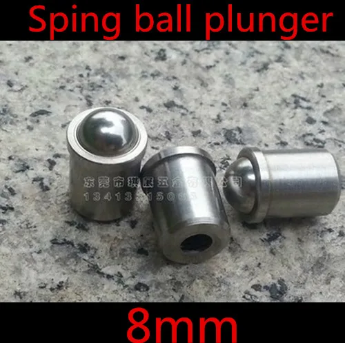 

20PCS/Lot Stainless Steel M8*9mm 8mm Smooth Sping ball plunger