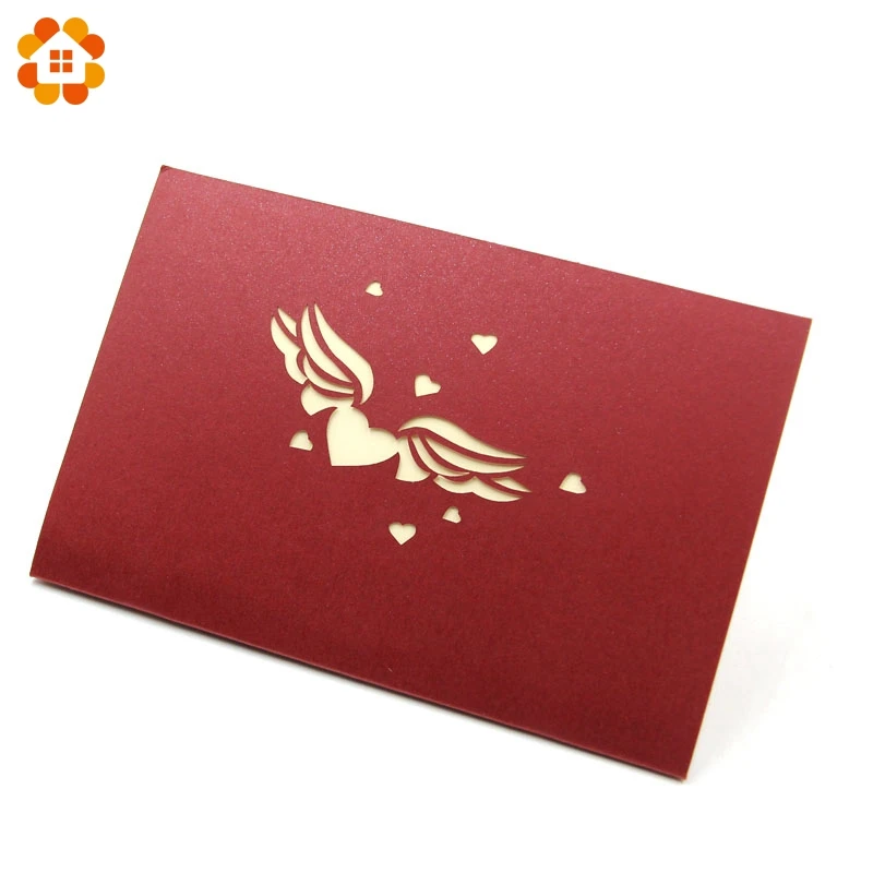 3D всплывающая открытка подарок на день Святого Валентина любовь в руке сердце