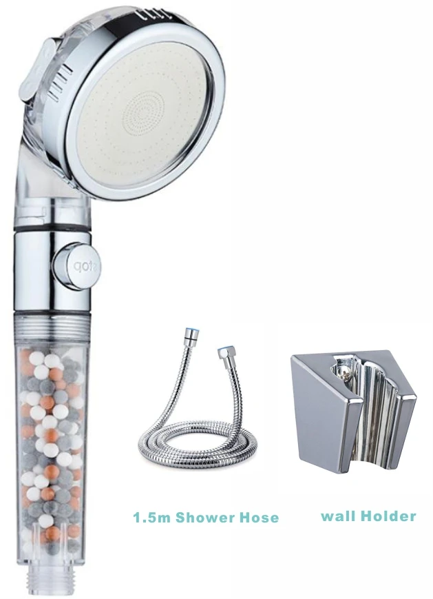 M Shower Head Set Zloog ванная комната 3 Функции Регулируемая душевая головка высокого давления экономии воды анион каменный фильтр спа душевая головка s - Цвет: M Shower Head Set