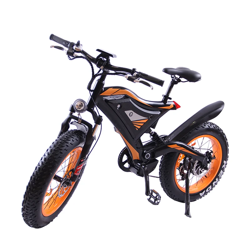 Black Электрический горный велосипед EZBIKE с расширенной конфигурацией, 48 В, 500 Вт, бесщеточный мотор, складной велосипед с толстыми шинами, пляжный электрический мопед - Цвет: Black