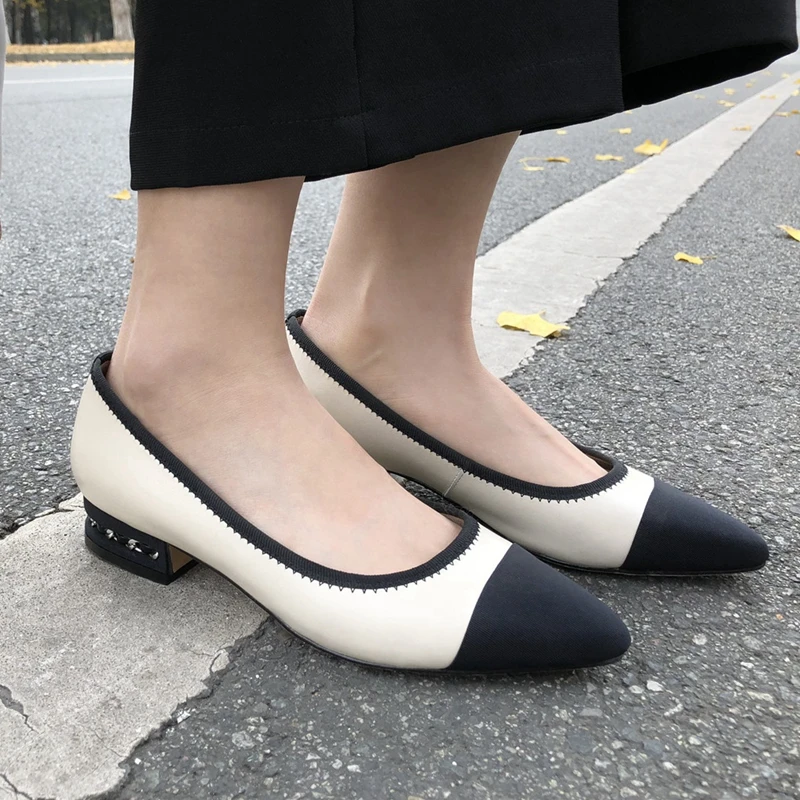 Туфли-лодочки ASILETO женские из натуральной кожи офисные весенние туфли Лоскутная