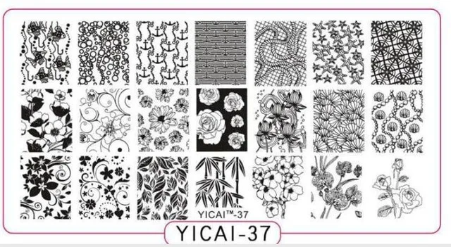 37 1 шт изображения пластины YICAI моды шаблон для стемпинга для нейл-арта, DIY изображения штамп пластины ногтей штамповки пластины(40 - Цвет: 37