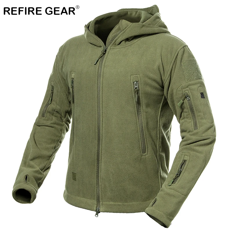 Refire gear осень зима тактическая флисовая куртка мужская теплая ветрозащитная уличная спортивная куртка Мужские толстовки толстые походные армейские куртки