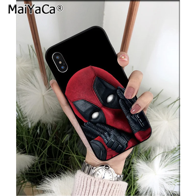 MaiYaCa Marvel deed pool TPU Soft Silicone Black Phone Case for iPhone 5 5Sx 6 7 7plus 8 8Plus X XS MAX XR | Мобильные телефоны и