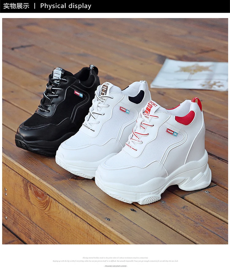spring autumn fashion platform shoes casual sweet sports shoes shallow mouth Femmes Height Increase Shoes White mujer