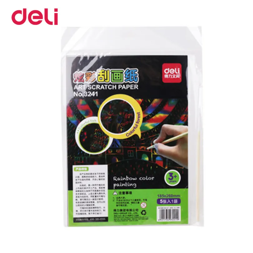 Deli Волшебная цветная бумага для рисования игрушки детей два в одном черная