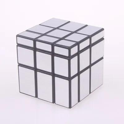 silver QIYI зеркальный куб 3x3x3, настоящий магический скоростной кубик, серебристые золотистые наклейки профессиональный куб головоломка игрушки для детей зеркало блоки - Цвет: silver