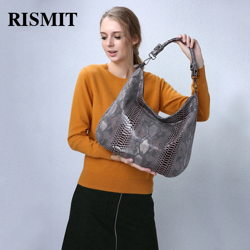 Rismit 2017 Вместительная женская сумка по питона экокожа BO56|bag ladies|brand tote bagtote bag |