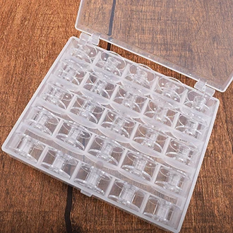 25pcs Transparent Chainho, пустые швейная бобины для швейная машина для нарезания резьбы/DIY Швейные инструменты и аксессуары/25 шт./кор - Цвет: 25pcs Transparent