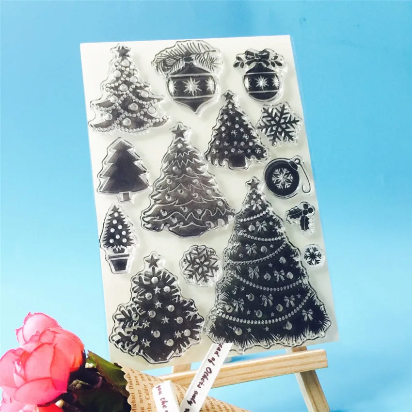 PANFELOU Рождественская елка прозрачный силиконовый штамп/печать для DIY