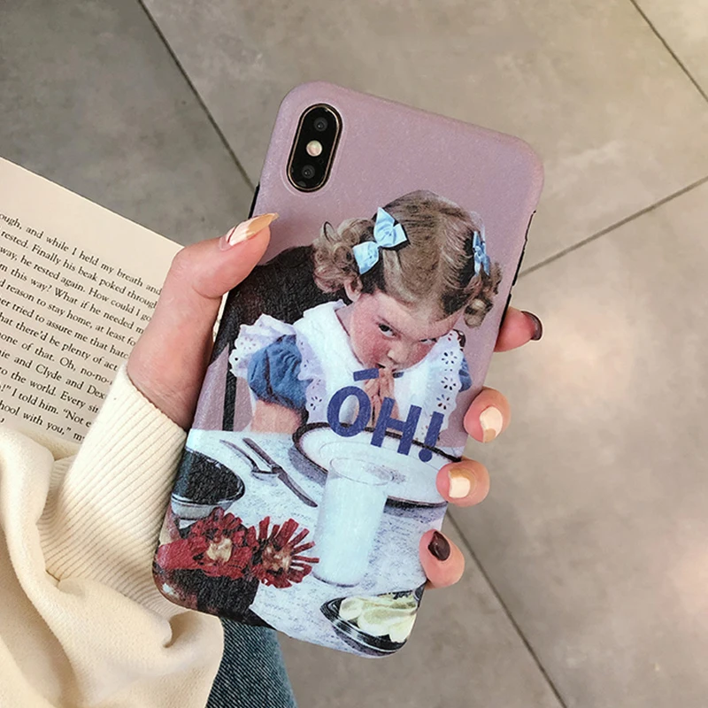 GlamPhoneCase мультфильм ретро девушка телефон чехол для iPhone XS Max XR X 8plus 8 7plus 7 6/6S Plus