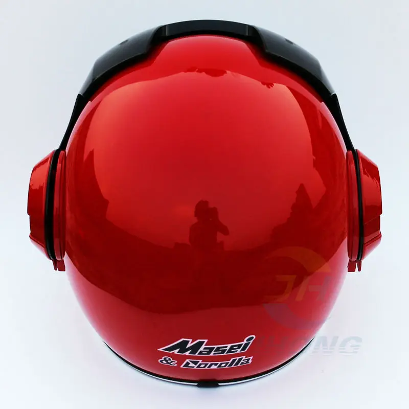 Шлем Masei для мужчин и женщин мотоциклетный полушлем с открытым лицом ярко красный