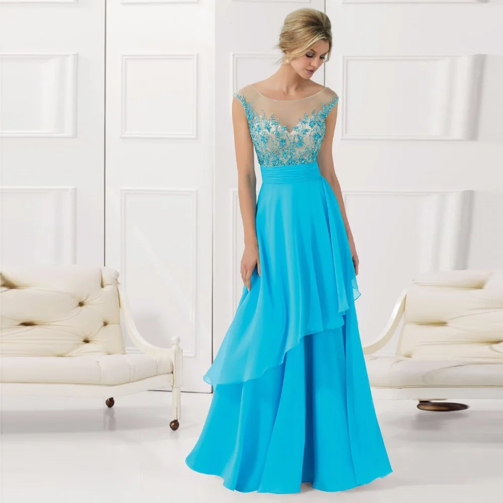 Новое Прибытие Вечерние Платья Длинные 2017 сшитое Coral Sexy Шифон Милая Для Свадьбы |