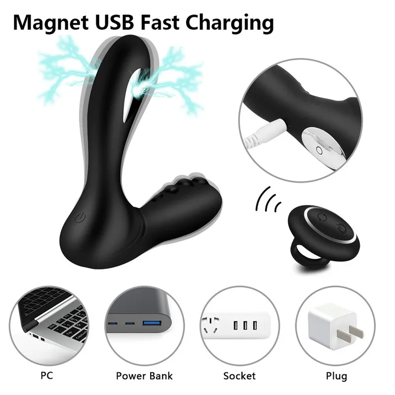 GUIMI Анальный вибратор с дистанционным управлением массажер простаты Анальная