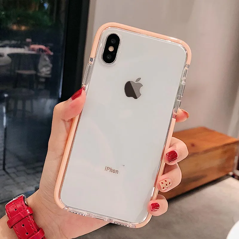 Clear Shockproof Candy Color Cases For iPhone XR XS MAX X 8 7 6 Plus Soft TPU Phone Cover 6s Transparent | Мобильные телефоны и