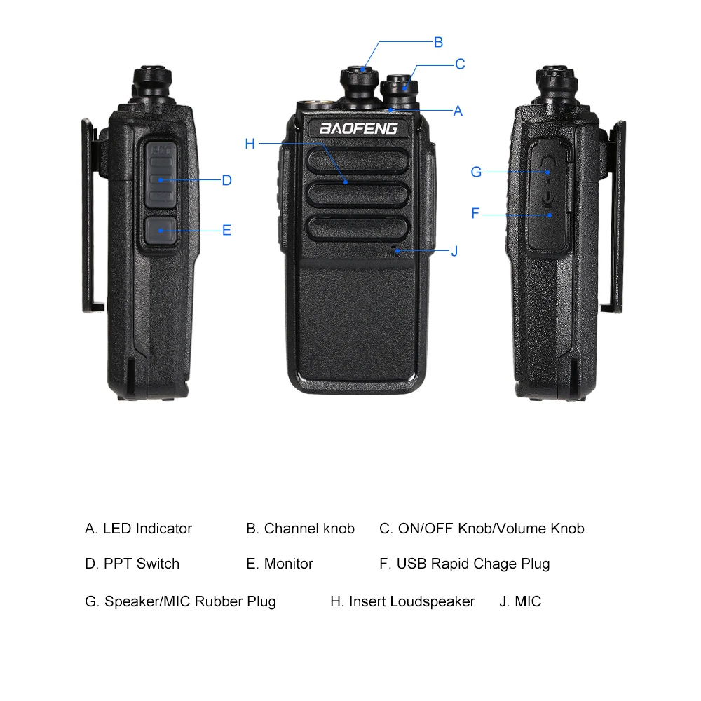 BAOFENG V1 UHF 400-470 МГц Портативный трансивер Interphone 16 каналов памяти PTT ключ запуска батарея экономия рация