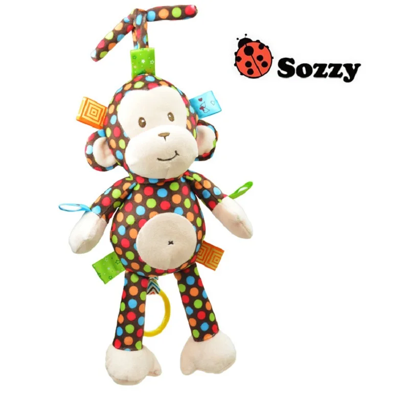 

2019 Plush Baby Toy Sozzy Baby Rattle Toys Monkey Pull Bell Plush Toys Infant Appease Dolls High Quality Cartoon Baby Toy